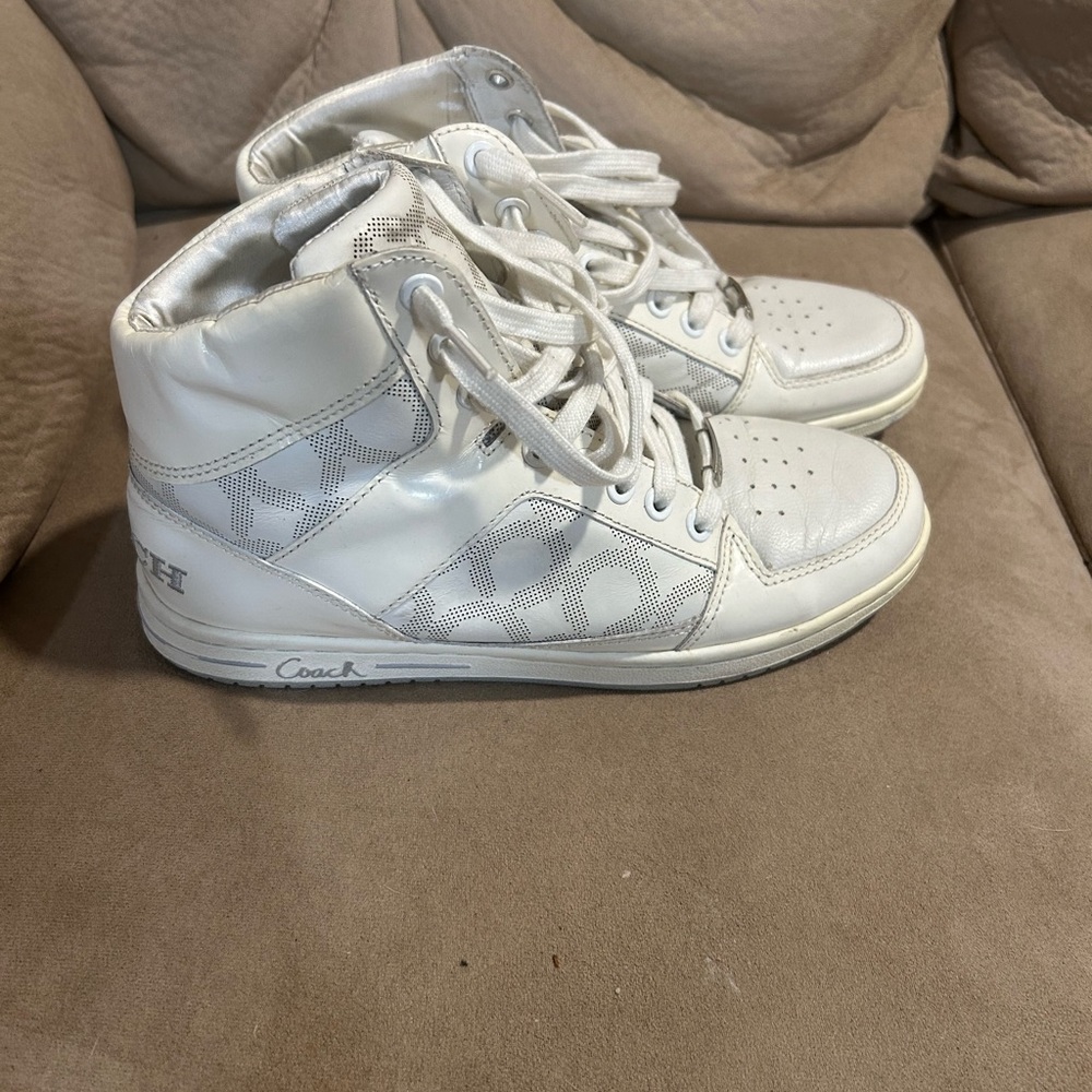 Coach White High-Top Sneakers